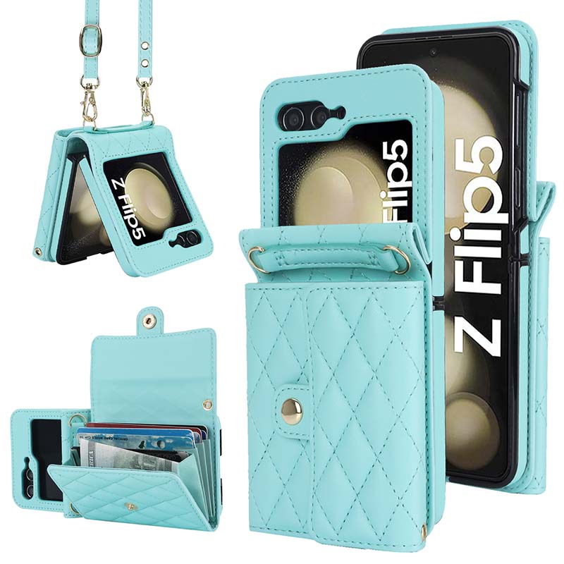 Casekis Crossbody Cardholder Phone Case For Galaxy Z Flip 5 Green