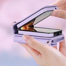 Load image into Gallery viewer, Casekis Crossbody Cardholder Phone Case For Galaxy Z Flip 4 Purple
