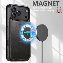 Load image into Gallery viewer, Casekis Leather Wallet MagSafe Phone Case Black
