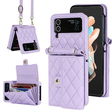 Load image into Gallery viewer, Casekis Crossbody Cardholder Phone Case For Galaxy Z Flip 3 Purple
