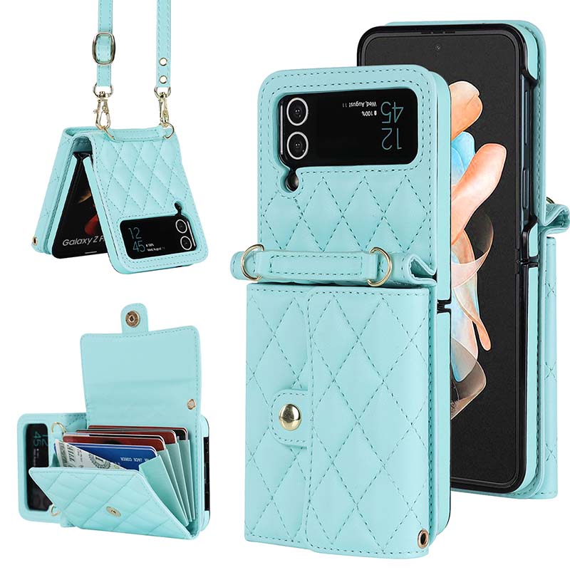 Casekis Crossbody Cardholder Phone Case For Galaxy Z Flip 3 Green