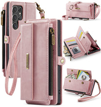 Load image into Gallery viewer, Casekis Crossbody Leather Wallet RFID Phone Case Pink
