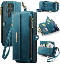 Load image into Gallery viewer, Casekis Crossbody Leather Wallet RFID Phone Case Green
