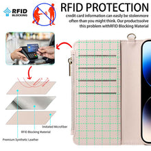 Load image into Gallery viewer, Casekis Cardholder Case with Wrist Strap,Compatible with MagSafe,Zipper Pocket,Beige
