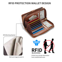 Load image into Gallery viewer, CASEKIS 2-in-1 Magnetic Detachable Wallet Case with RFID Blocking, 16 Card Slots &amp; Zipper Pocket Brown
