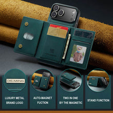 Load image into Gallery viewer, Casekis Magnetic Wallet Detachable Phone Case Green

