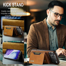 Load image into Gallery viewer, Casekis Magnetic Wallet Detachable Phone Case Brown
