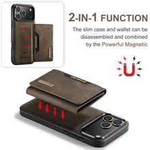 Load image into Gallery viewer, Casekis Magnetic Wallet Detachable Phone Case Coffee
