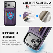 Load image into Gallery viewer, Casekis RFID Magnetic Detachable Leather Wallet Phone Case Purple
