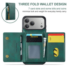 Load image into Gallery viewer, Casekis RFID Magnetic Detachable Leather Wallet Phone Case Green
