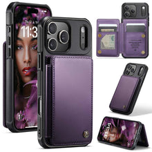 Load image into Gallery viewer, Casekis RFID Cardholder Wallet Phone Case Purple

