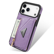 Load image into Gallery viewer, Casekis Crossbody Strap Leather Magnetic Wallet Phone Case Purple
