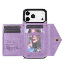 Load image into Gallery viewer, Casekis Crossbody Strap Leather Magnetic Wallet Phone Case Purple
