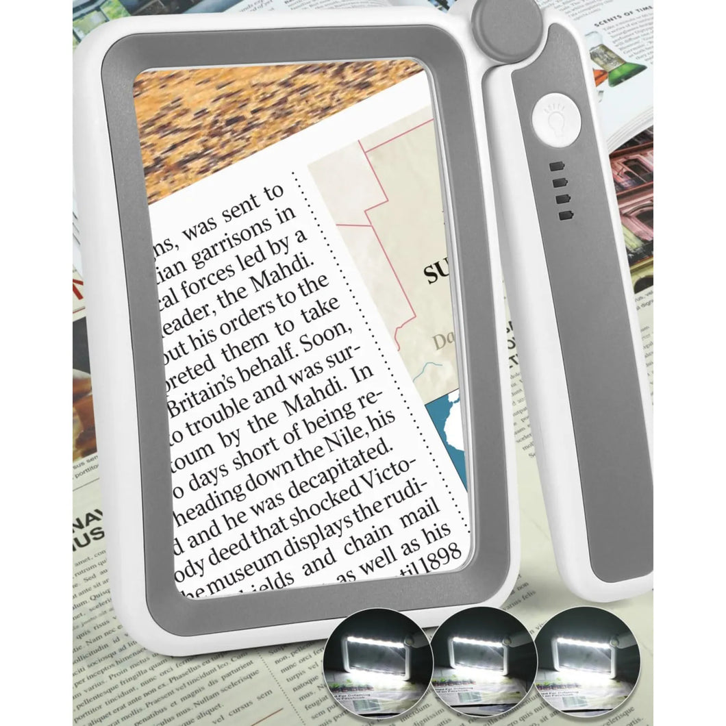 Rechargeable 5X Large Page Magnifier with Lightfor Reading