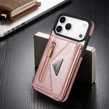 Load image into Gallery viewer, Casekis Crossbody Strap Leather Magnetic Wallet Phone Case Rose Gold
