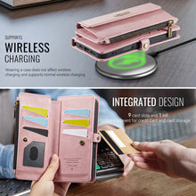 Load image into Gallery viewer, Casekis Crossbody Leather Wallet RFID Phone Case Pink

