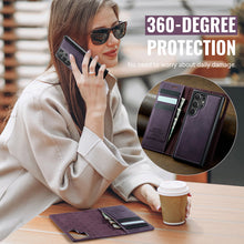 Load image into Gallery viewer, Casekis Leather Magnetic Flip Detachable Wallet Phone Case Purple
