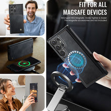 Load image into Gallery viewer, Casekis Leather Magnetic Flip Detachable Wallet Phone Case Black
