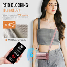 Load image into Gallery viewer, Casekis Crossbody Leather Wallet RFID Phone Case Pink
