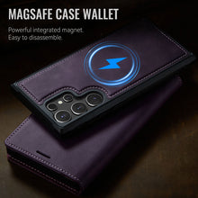 Load image into Gallery viewer, Casekis Leather Magnetic Flip Detachable Wallet Phone Case Purple
