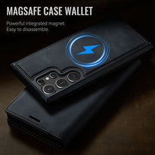 Load image into Gallery viewer, Casekis Leather Magnetic Flip Detachable Wallet Phone Case Black

