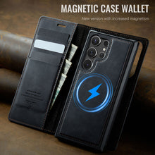 Load image into Gallery viewer, Casekis Leather Magnetic Flip Detachable Wallet Phone Case Black
