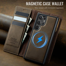 Load image into Gallery viewer, Casekis Leather Magnetic Flip Detachable Wallet Phone Case Brown
