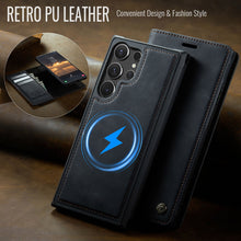 Load image into Gallery viewer, Casekis Leather Magnetic Flip Detachable Wallet Phone Case Black
