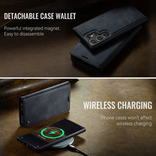 Load image into Gallery viewer, Casekis Leather Magnetic Flip Detachable Wallet Phone Case Black
