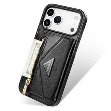 Load image into Gallery viewer, Casekis Crossbody Strap Leather Magnetic Wallet Phone Case Black
