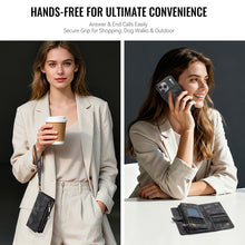 Load image into Gallery viewer, Casekis Wrist Strap Zipper Wallet Phone Case Black
