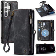 Load image into Gallery viewer, Casekis Wrist Strap Zipper Wallet Phone Case Black
