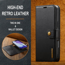 Load image into Gallery viewer, Casekis Detachable Leather Wallet Phone Case Black
