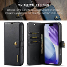 Load image into Gallery viewer, Casekis Detachable Leather Wallet Phone Case Black
