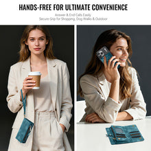 Load image into Gallery viewer, Casekis Wrist Strap Zipper Wallet Phone Case Blue
