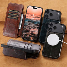 Load image into Gallery viewer, Casekis Leather Wallet MagSafe Phone Case Blue
