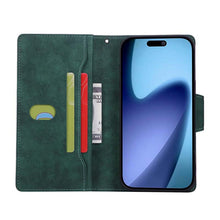 Load image into Gallery viewer, Casekis Studded Zip Leather Wallet Wristlet Phone Case Green
