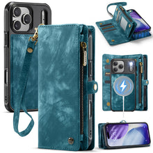 Load image into Gallery viewer, Casekis Wrist Strap Zipper Wallet Phone Case Blue
