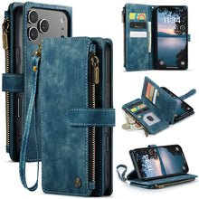 Load image into Gallery viewer, Casekis Leather Zipper Phone Case Blue

