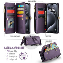 Load image into Gallery viewer, Casekis Cardholer Zipper Wallet Crossbody Phone Case Purple
