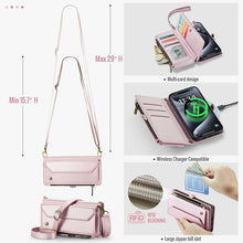 Load image into Gallery viewer, Casekis Cardholer Zipper Wallet Crossbody Phone Case Pink
