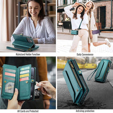 Load image into Gallery viewer, Casekis Cardholer Zipper Wallet Crossbody Phone Case Green
