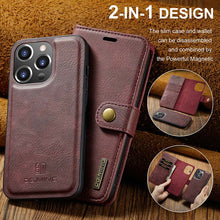 Load image into Gallery viewer, Casekis Detachable Leather Wallet Phone Case Red

