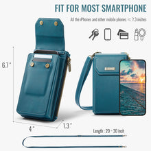 Load image into Gallery viewer, Casekis Crossbody RFID Zipper Phone Bag Blue
