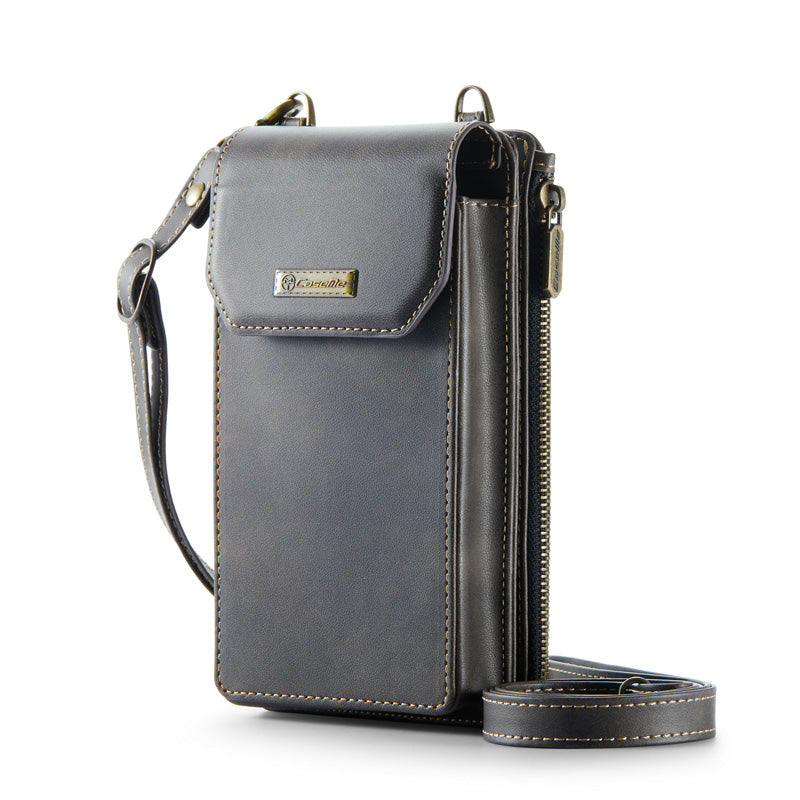 Casekis Crossbody RFID Zipper Phone Bag Coffee