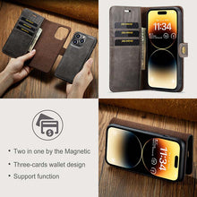 Load image into Gallery viewer, Casekis Detachable Leather Wallet Phone Case Gray
