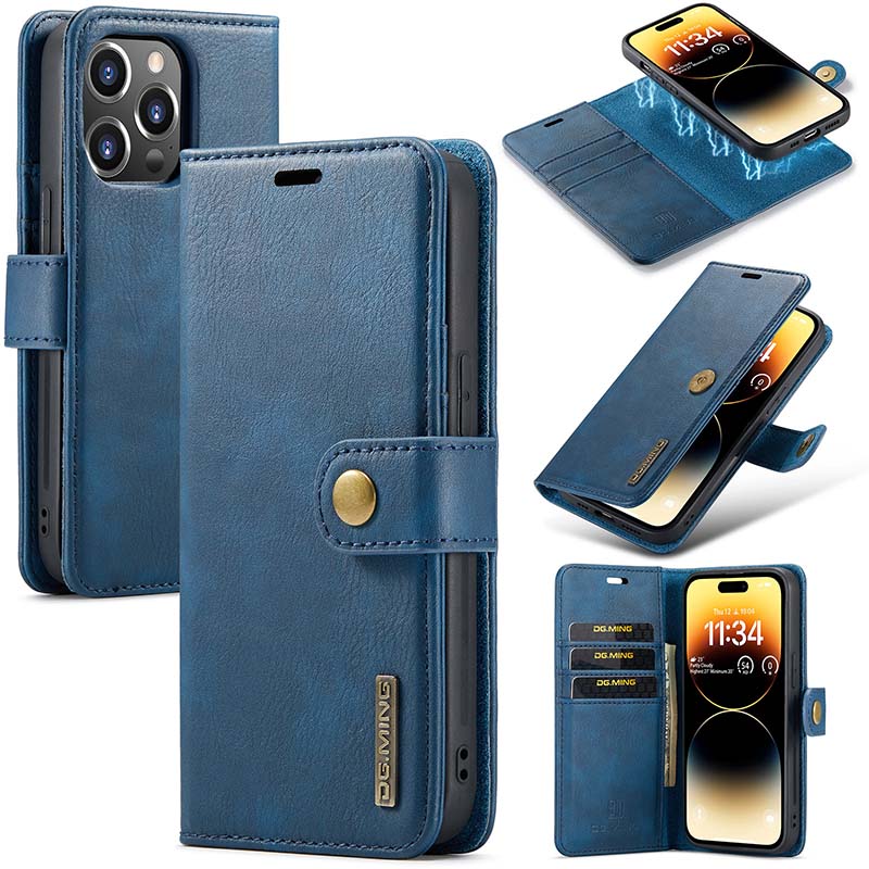 Casekis Detachable Leather Wallet Phone Case Blue