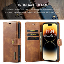 Load image into Gallery viewer, Casekis Detachable Leather Wallet Phone Case Brown
