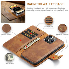 Load image into Gallery viewer, Casekis Detachable Leather Wallet Phone Case Brown
