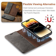 Load image into Gallery viewer, Casekis Detachable Leather Wallet Phone Case Gray
